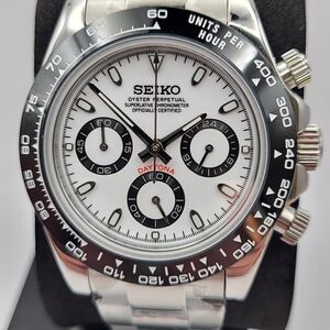 New 39.5mm Seiko Mod "Seitona" Quartz Chrono Panda
